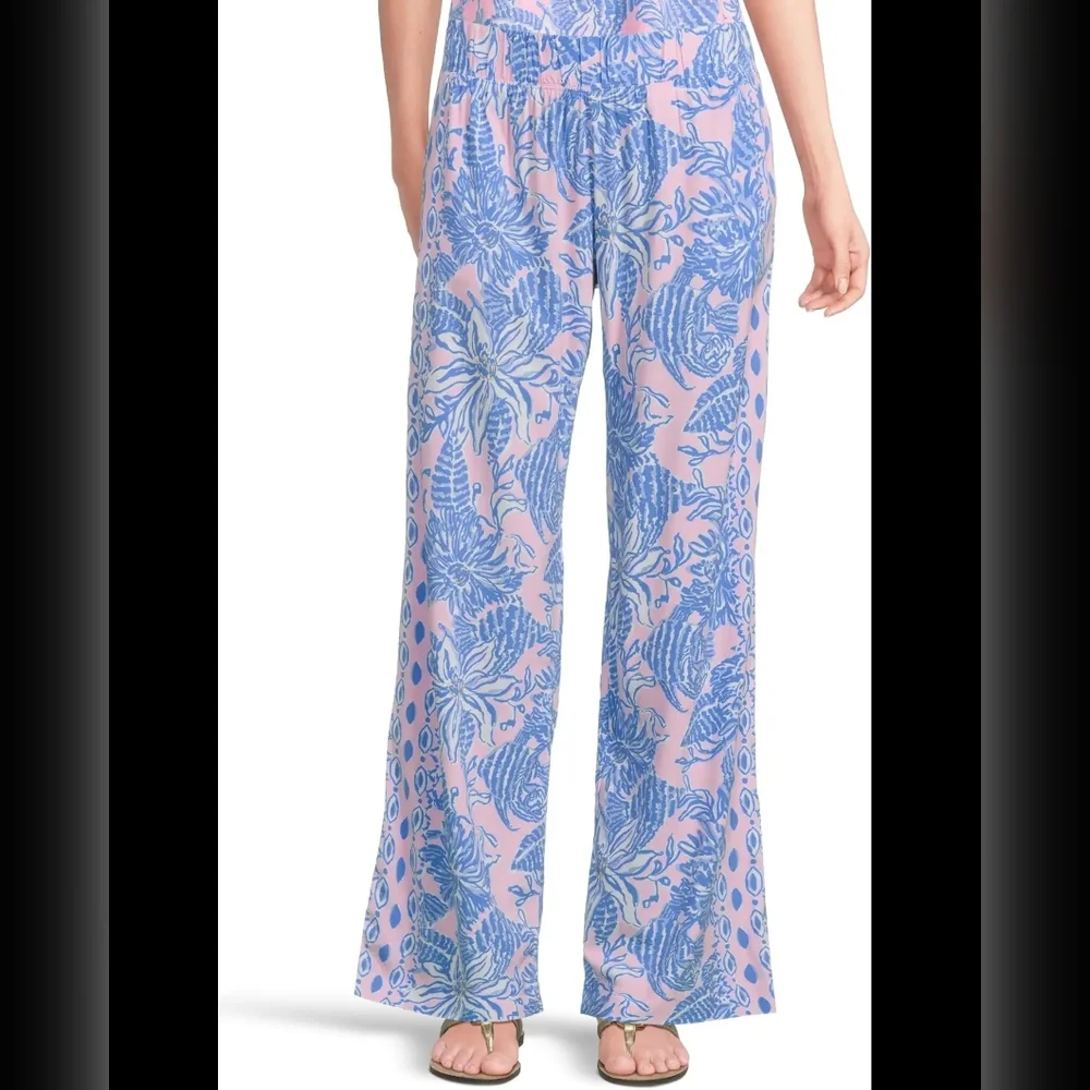 Lilly Pulitzer Bal Harbour Stretch Palazzo Pants – Conch Shell Pink - Picture 3 of 5